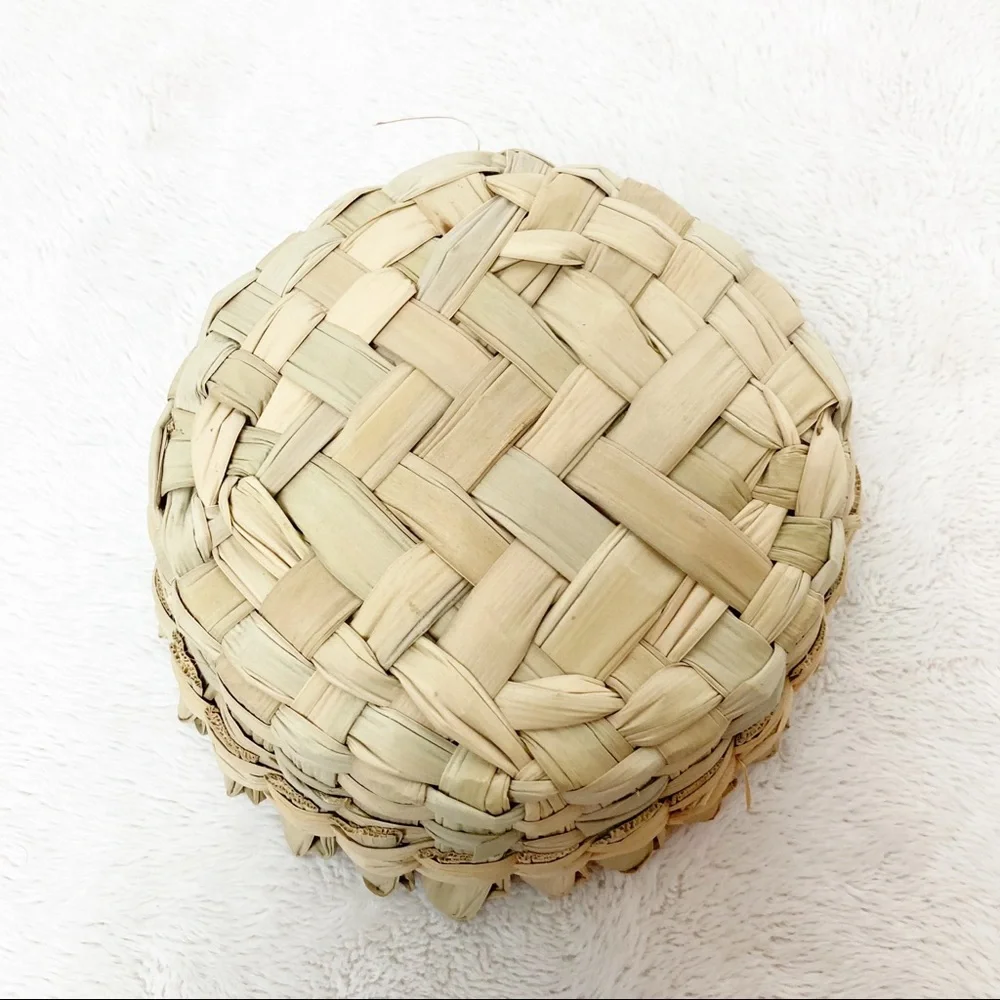 Small handwoven round basket
